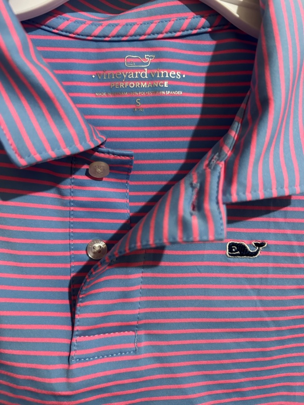 Youth Vineyard Vines Pink/blue Bradley Stripe Polo Shirt youth Small